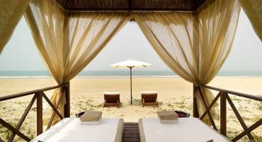 Deckchairs at the beach at Park Hyatt Goa Resort & Spa in Goa, Central & West India