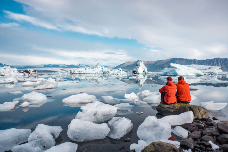 A-young-couple-in-glacier-lagoon-in-Iceland