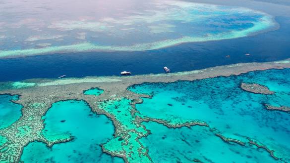 Aerial view of the Great Barrier Reef