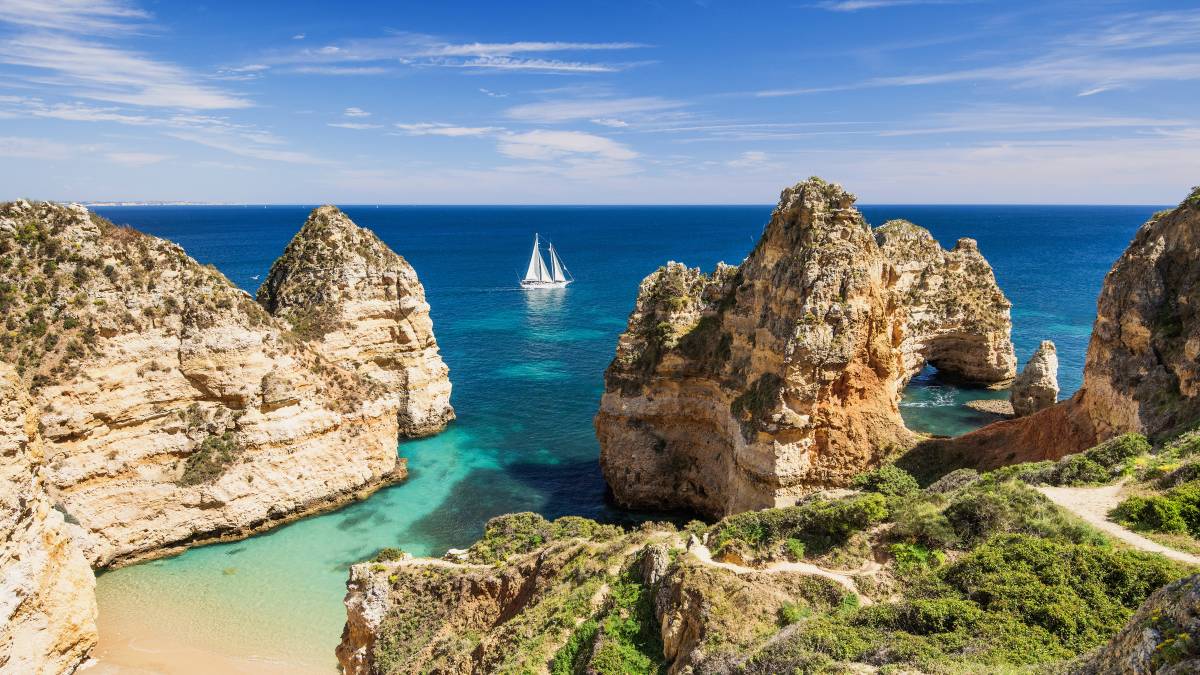 Bay near Lagos town, Algarve region, Portugal