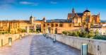 Cordoba, Spain, Andalusia. Roman Bridge on Guadalquivir river and The Great Mosque (Mezquita Cathedral)