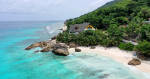 Beach on the north coast of La Digue, Seychelles, Africa