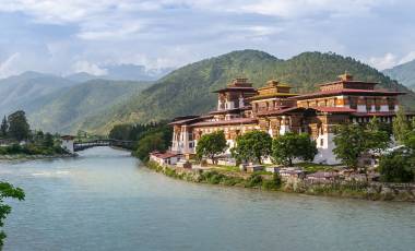 Punakha Dzong Monastery, one of the largest monestary in Asia, Punakha, Bhutan, Asia