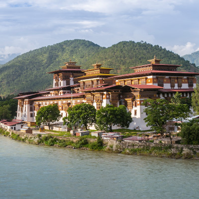 Punakha Dzong Monastery, one of the largest monestary in Asia, Punakha, Bhutan, Asia