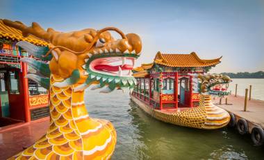Enchanting Travels China Tours Dragon boat on the Kunming Lake, Beijing, China