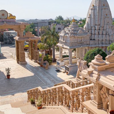 Beautiful view of Dharamchakra Jain Temple, Nashik, India