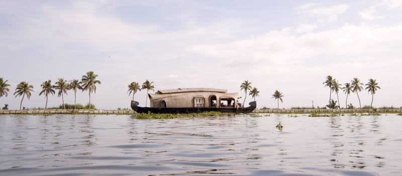 Boat house in the Alleppey backwaters, Kerala