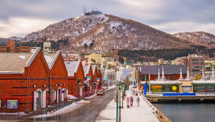 Enchanting Travels Japan Tours Hakodate: historic Red Brick Warehouses and Mt. Hakodate