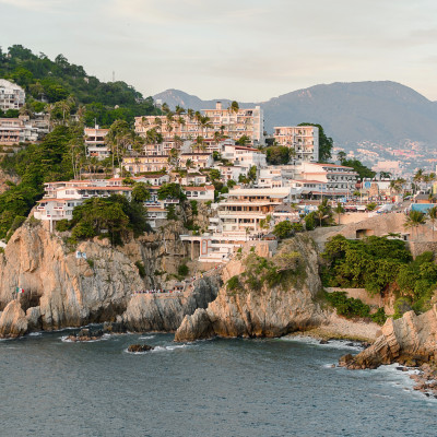 The rock La Quebrada, one of the most famous tourist attractions in Acapulco, Mexico