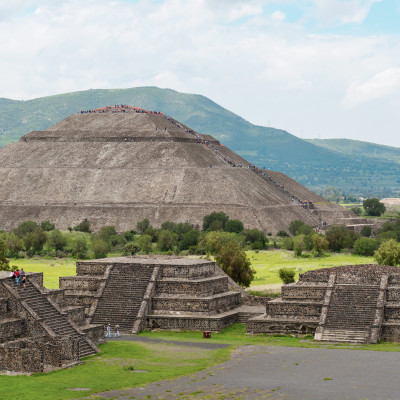 The Pyramid of the Sun, on the east side of the Avenue of the Dead, Mexico City, Central America