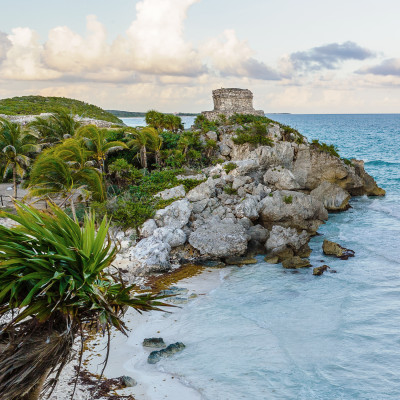 Ruins of ancient Mayan city of Tulum. Quintana Roo. Mexico, Central America
