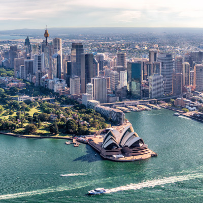 Sydney, Australia. Awesome aerial view from helicopter on a beautiful day - oceania tours