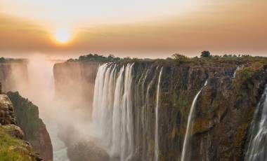 Enchanting Travels-Victoria Falls sunset, View from Zambia