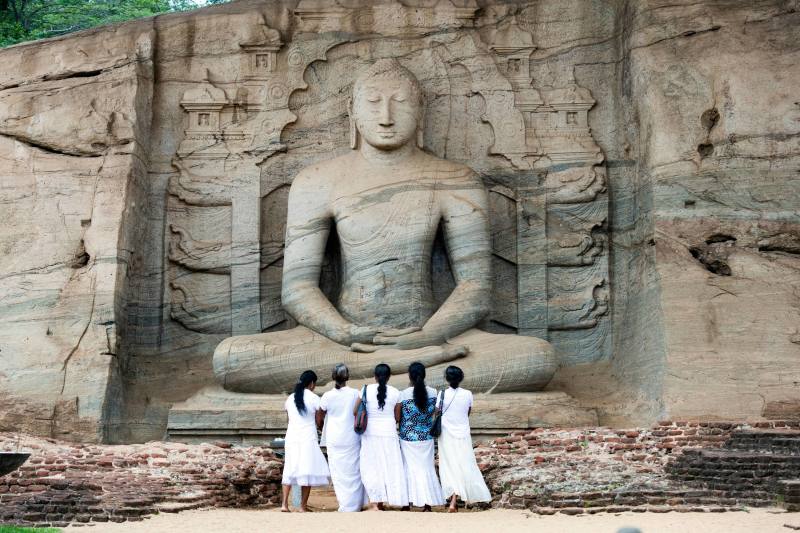 five religious women standing admiring great