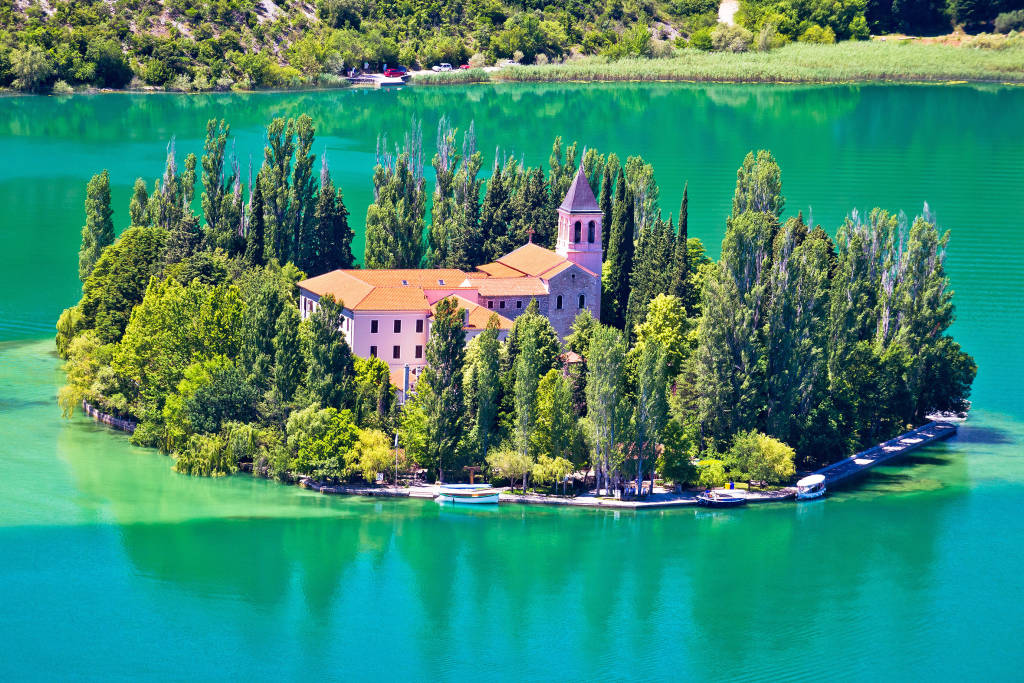 Island of Visovac monastery in Krka national park, Dalmatia, Croatia - Best Things To Do In Croatia & Slovenia