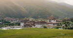 Landscape of Trashi Chhoe Dzong, at capital Thimphu, Bhutan, Asia