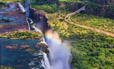 Rainbow over Victoria Falls in Zimbabwe, Africa - Africa Safari and Seychelles Tour