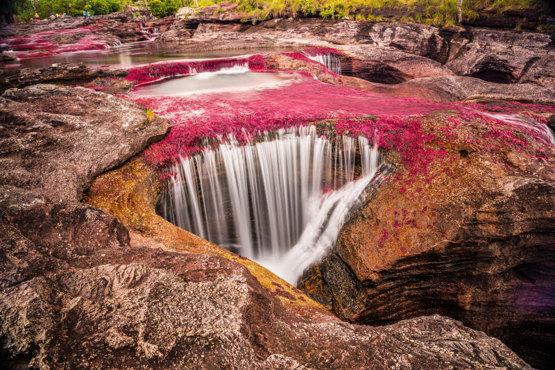 The rainbow river or five colors river is in Colombia one of the most beautiful nature places, is called Crystal Canyon or Cano Cristales
