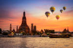 Wat arun in sunset at Bangkok,Thailand Asia